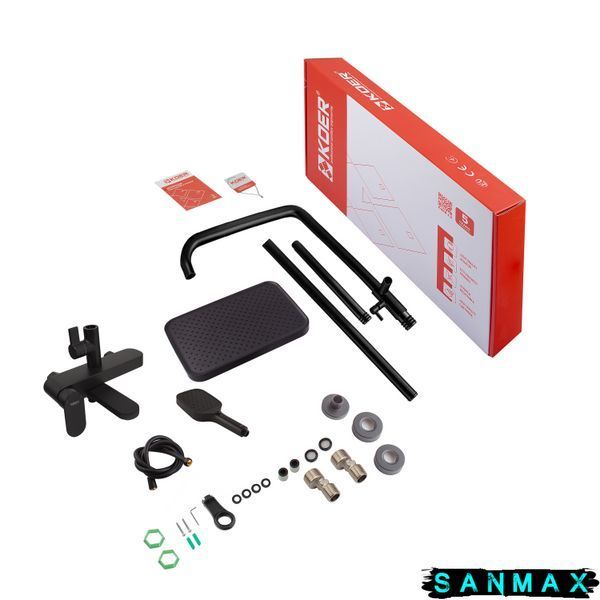 Душова система зі змішувачем Koer KB-56030-05, 3 функції Чорна (KR5428) KR5428 фото