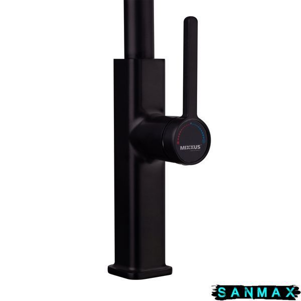 Змішувач для кухні з висувною лійкою Mixxus Premium Hammer 014 Чорний (MI6954) MI6954 фото