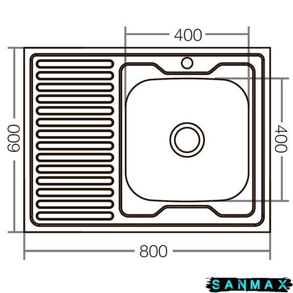 Мийка кухонна накладна ZerixZ8060R-04-160E (Satin) (ZX1619) ZX1619 фото