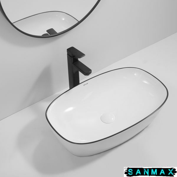 Раковина накладна Mixxus Premium Diverse-0111 Edge Чорний 600х380х140mm (MP6562) MP6562 фото