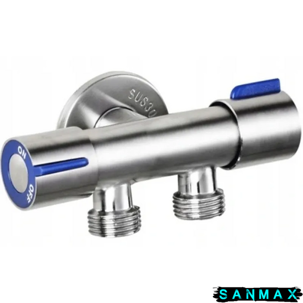 Кран приладовий Champion VAL-11-1/2x1/2x1/2 Нерж синій (CH6541) CH6541 фото