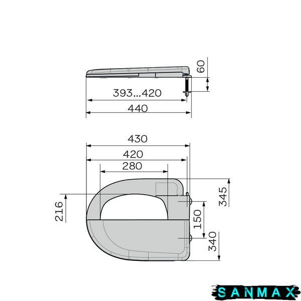 Кришка для унітазу Zerix TS-07 (ZX5588) ZX5588 фото
