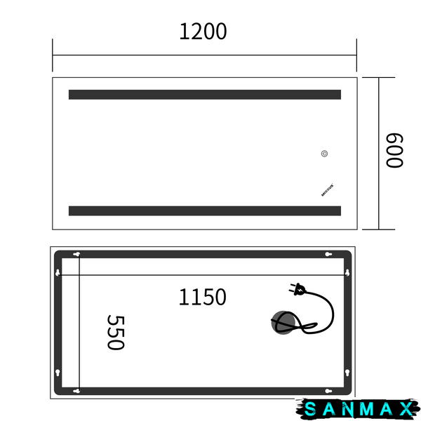 Дзеркало Mixxus Premium Lines MR17-120x60-Reverse (Led Touch, Anti-fog, димер) (MP6626) MP6626 фото