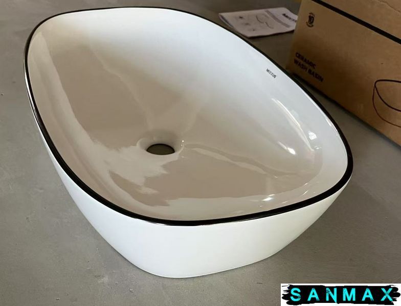 Раковина накладна Mixxus Premium Diverse-0111 Edge Чорний 600х380х140mm (MP6562) MP6562 фото