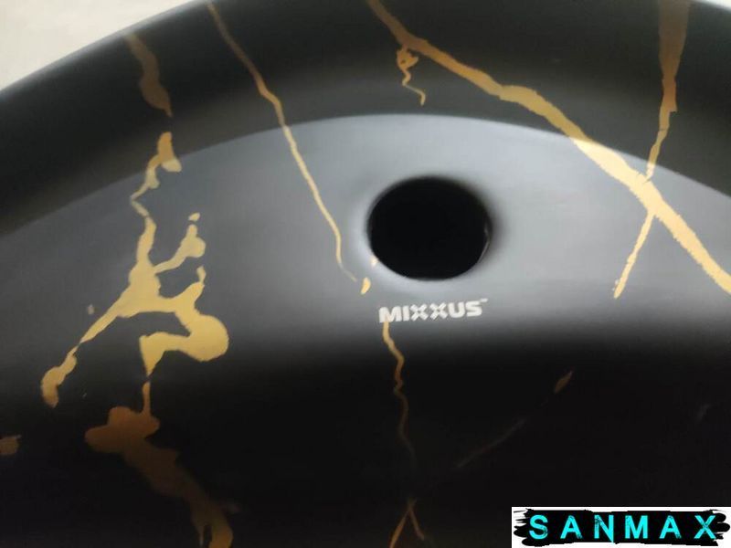 Раковина накладна Mixxus Premium Wave-0201 Marble 430х430х150mm з отвором під змішувач (MP6536) MP6536 фото