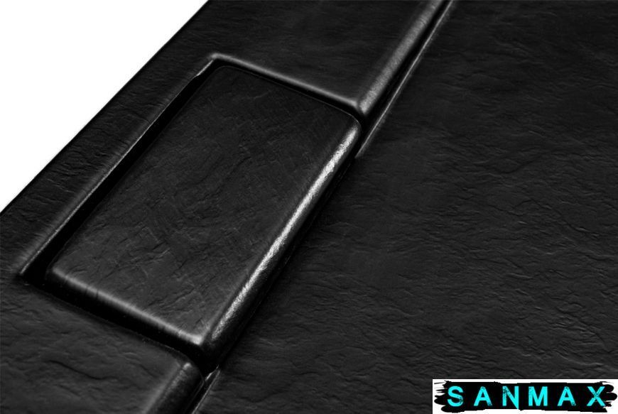 Піддон прямокутний Besco Axim UltraSlim 120х90 Stone effect чорний + сифон BAX-129-PCN фото
