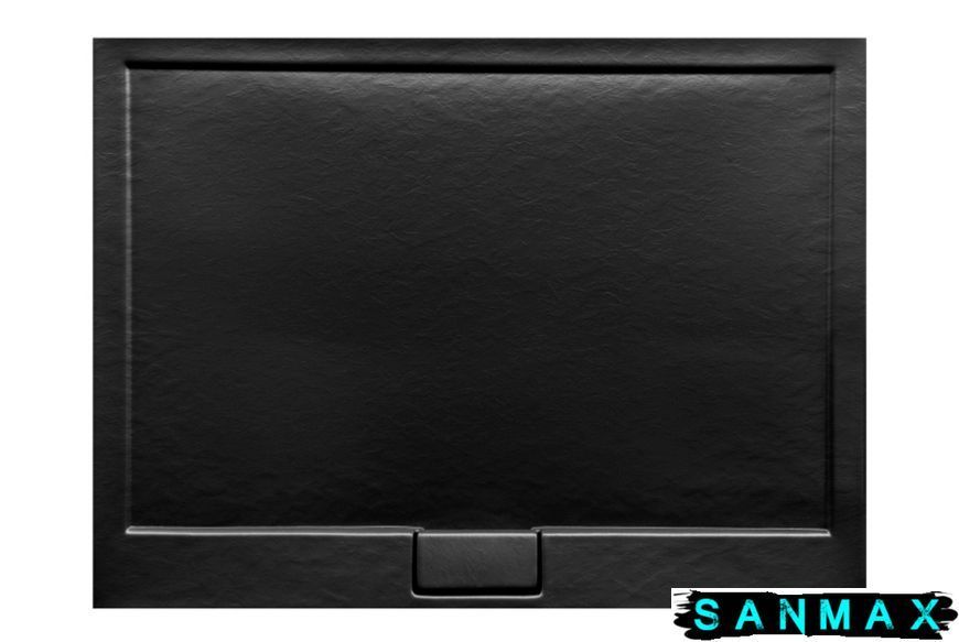 Піддон прямокутний Besco Axim UltraSlim 120х90 Stone effect чорний + сифон BAX-129-PCN фото