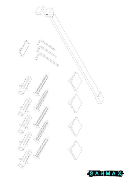 Душова перегородка Koer SR SP01-120x200-TR-01 Walk-In прозоре скло Easy Clean 8мм, хром (KR5394) KR5394 фото