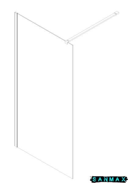 Душова перегородка Koer SR SP01-120x200-TR-01 Walk-In прозоре скло Easy Clean 8мм, хром (KR5394) KR5394 фото