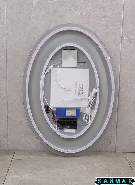 Дзеркало Mixxus Plain MV02-60x80 з Led Touch, Anti-fog, димером, регулюванням яскравості, годинником (MI6933) MI6933 фото