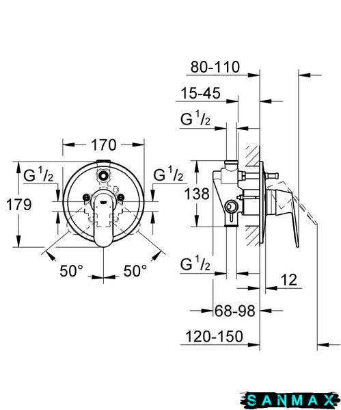 Вбудована душова система Grohe Eurosmart Cosmopolitan (32879000) 32879000 фото