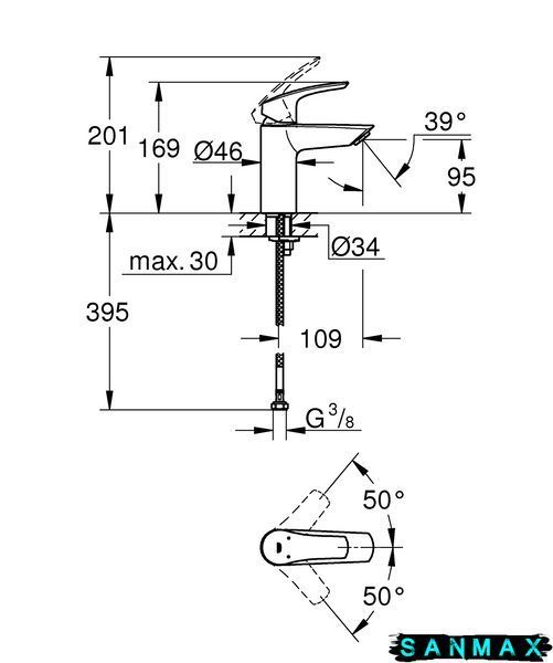 Змішувач для умивальника Grohe Eurosmart S-Size (324672433) 324672433 фото