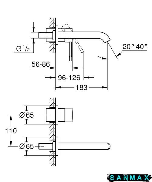 Вбудований змішувач для умивальника Grohe Essence New (19408001) 19408001 фото