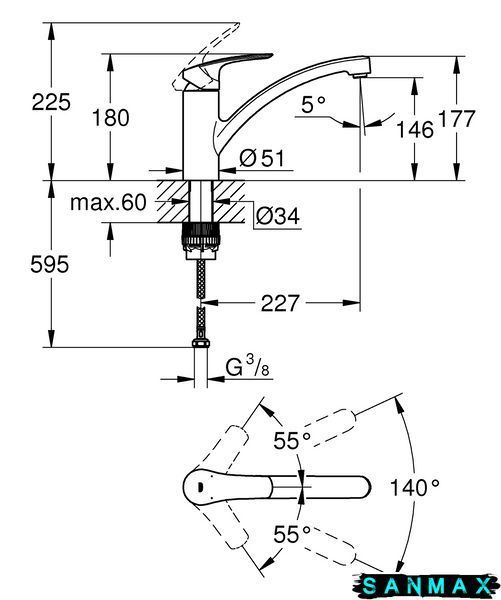 Змішувач для кухні Grohe Eurosmart New (33281003) 33281003 фото