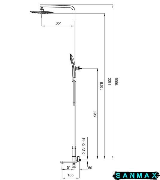 Душова система зі змішувачем Koer KB-56009-05 Чорна (KR3507) KR3507 фото