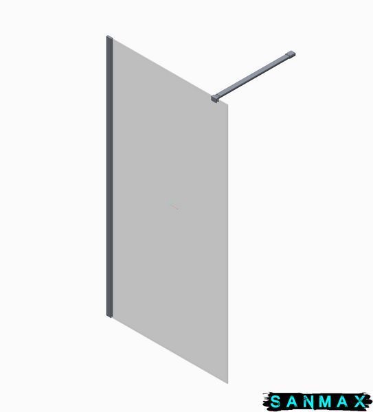 Душова перегородка Koer SR SP01-120x200-TR-01 Walk-In прозоре скло Easy Clean 8мм, хром (KR5394) KR5394 фото