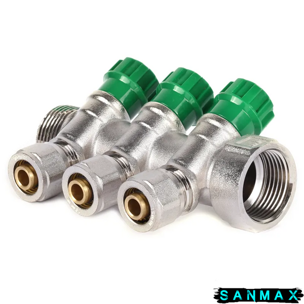 Колектор вентильний з фитингом Koer KR.1124-3 1"x3 ways (KR2833) KR2833 фото