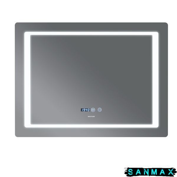 Дзеркало Mixxus Style MR03-80x60 (годинник+температура, Led-підсвічування, антизапотівання) (MI6005) MI6005 фото