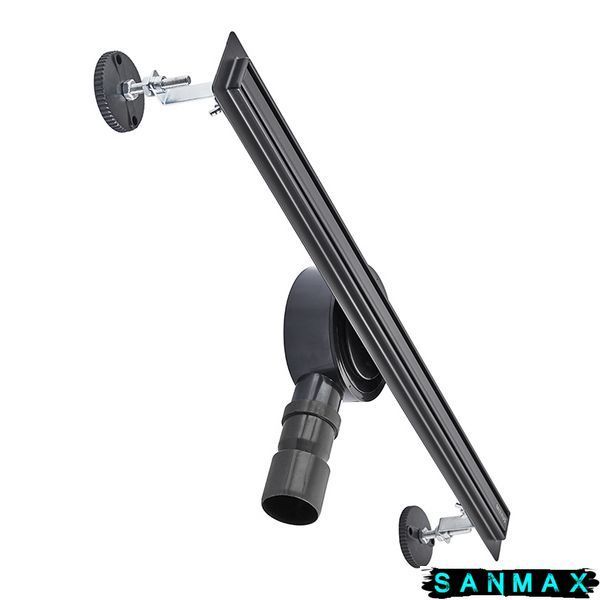 Душовий лінійний трап Mixxus Drain-05-60-Slim Чорний 30x600 із нержавіючої сталі (MI6169) MI6169 фото