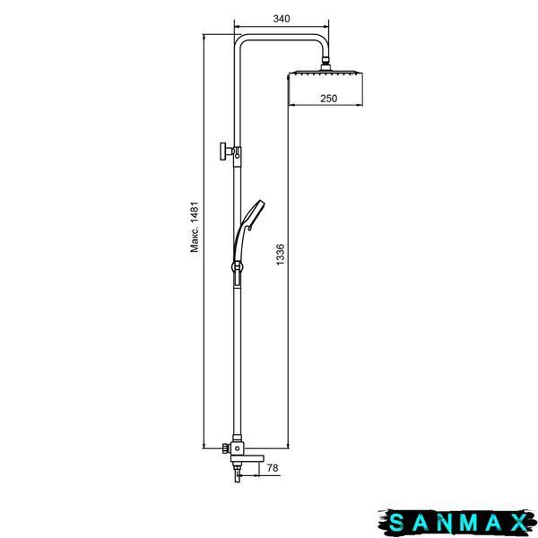 Душова система термостатична Koer KI-57017-02 Нерж (KR4788) KR4788 фото