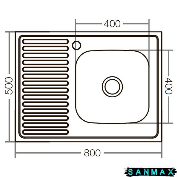 Мийка кухонна накладна Zerix Z8050R-04-160E (Satin) (ZX1615) ZX1615 фото