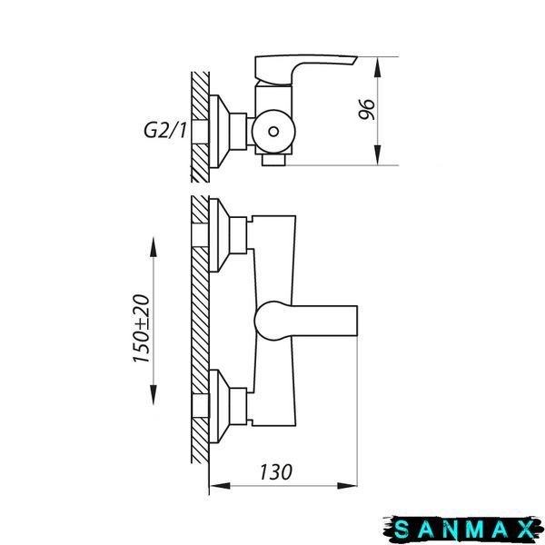 Змішувач для душа Zerix FAB-5 (ZX3053) ZX3053 фото