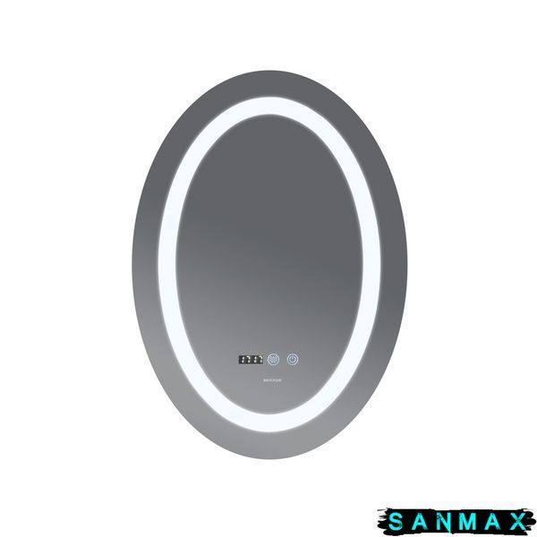 Дзеркало Mixxus Plain MV02-60x80 з Led Touch, Anti-fog, димером, регулюванням яскравості, годинником (MI6933) MI6933 фото