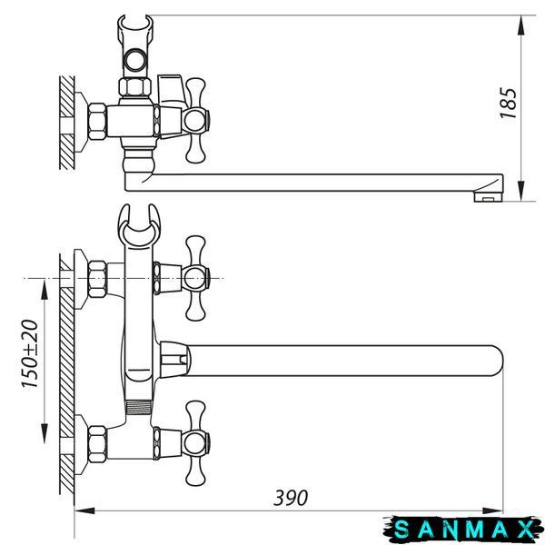 Змішувач для ванни Zerix Dml 827 Хром (ZX0016) ZX0015 фото