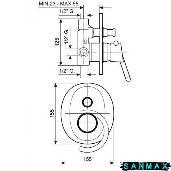 Змішувач Emmevi Twist для ванни скритий хр-мат CS6619 CS6619 фото