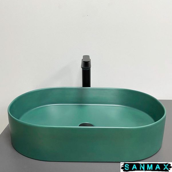 Умивальник накладний Vbi Verona 60 Смарагд Матовий VBI-011327 фото