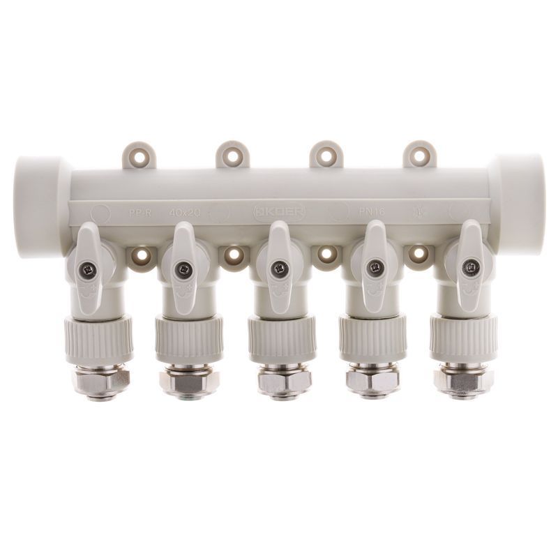 Колектор розподільний 5-way з фітингом 40x20 PPR Koer K0193.PRO 13 (KP2558) KP2558 фото
