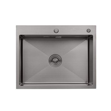 Кухонна мийка Kroner KRP Schwarze - 6350HM PVD (3.0/1.0 мм) CV031453 фото