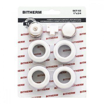 Комплект для радіатора 3/4 без кріплень Bitherm Set-02 (BT0553) BT0553 фото