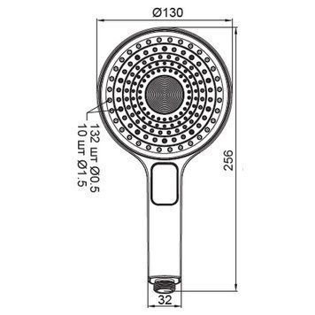 Лійка ручна для душу Koer KP-0403-07 (3 режими) Графіт (KR4997) KR4997 фото