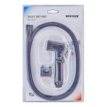 Гігієнічний набір (шланг+кронштейн+лійка) Mixxus Bidet Set-002 Чорний Блістер (LE2776) LE2776 фото