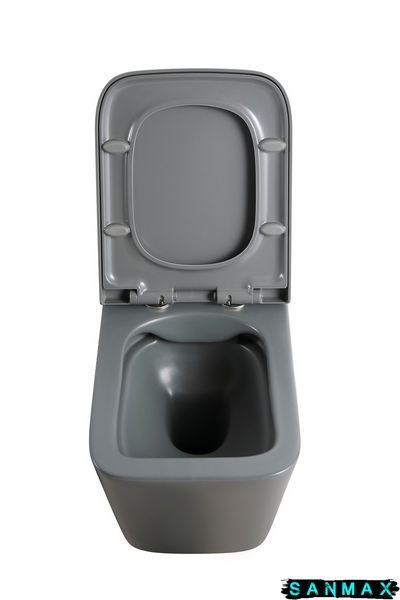 Унітаз підвісний Mixxus Premium Quadro-0305-R Сірий 510x350x345mm система змиву Rimless (MP6656) MP6656 фото