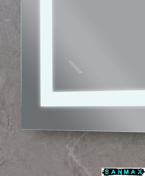 Дзеркало Mixxus Warm MR02-100x80 з Led Touch, Anti-fog, димером, регулюванням яскравості, годинником (MI6935) MI6935 фото