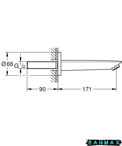 Вилив для ванни Grohe Bau Cosmopolitan Neutral (13255001) 13255001 фото