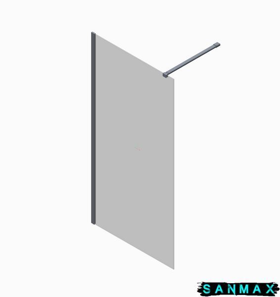Душова перегородка Koer SR SP01-90x200-TR-01 Walk-In прозоре скло Easy Clean 8мм, хром (KR5392) KR5392 фото
