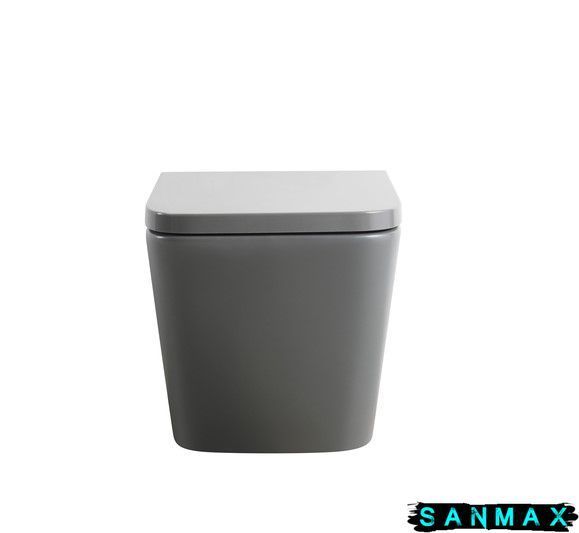 Унітаз підвісний Mixxus Premium Quadro-0305-R Сірий 510x350x345mm система змиву Rimless (MP6656) MP6656 фото