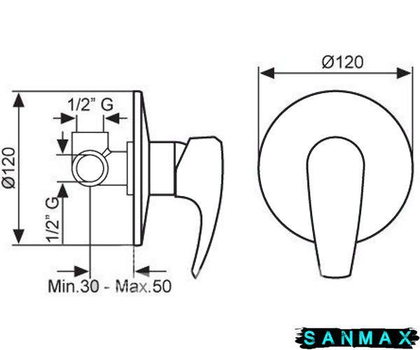 Змішувач Emmevi Kali для душу скритий хром CR75009 CR75009 фото