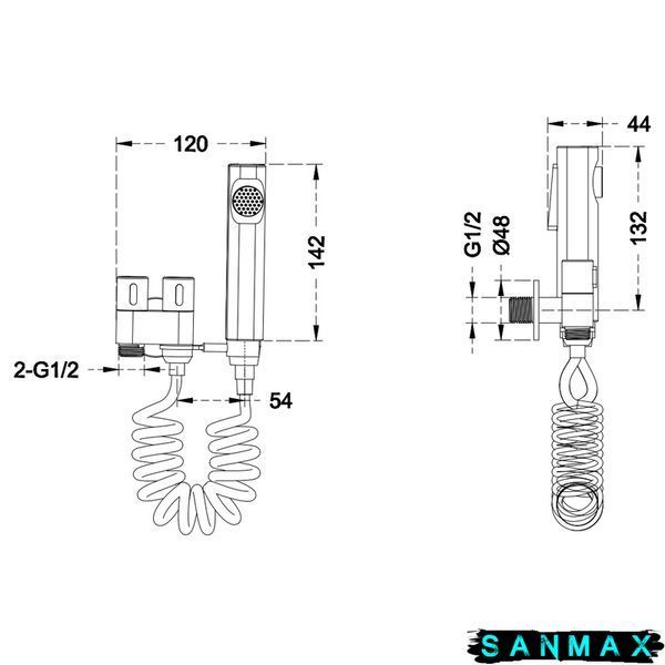 Кран для гігієнічного душу та бачка унітаза Mixxus AVT-01 GRA з лійкою Графт (MI6837) MI6837 фото