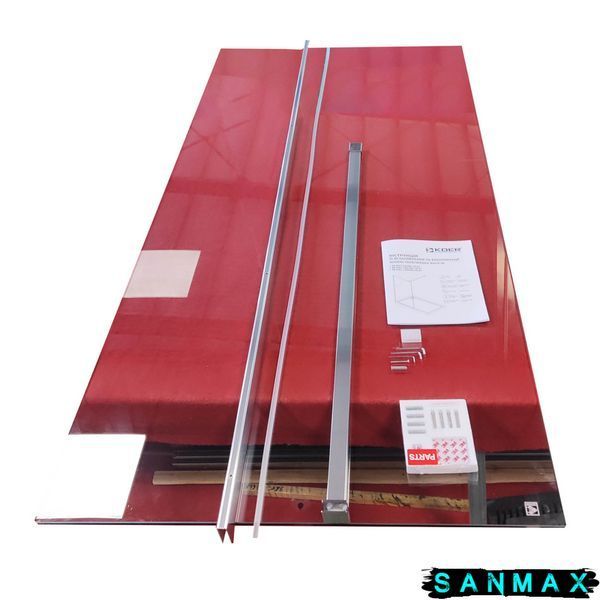 Душова перегородка Koer SR SP01-90x200-TR-01 Walk-In прозоре скло Easy Clean 8мм, хром (KR5392) KR5392 фото