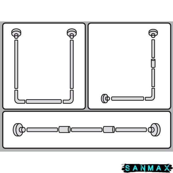 Штанга для шторки П-подібна універсальна Mixxus CRA-U-90x90x90 90x90x90cm, 90x180cm, 270cm (алюміній) блістер (AC3593) AC3593 фото