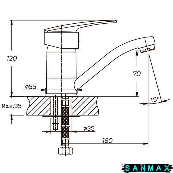 Змішувач для умивальника на шпильці Haiba Ceba 004 (15 см) (HB0029) HB0029 фото