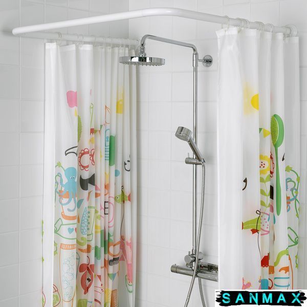 Штанга для шторки П-подібна універсальна Mixxus CRA-U-90x90x90 90x90x90cm, 90x180cm, 270cm (алюміній) блістер (AC3593) AC3593 фото