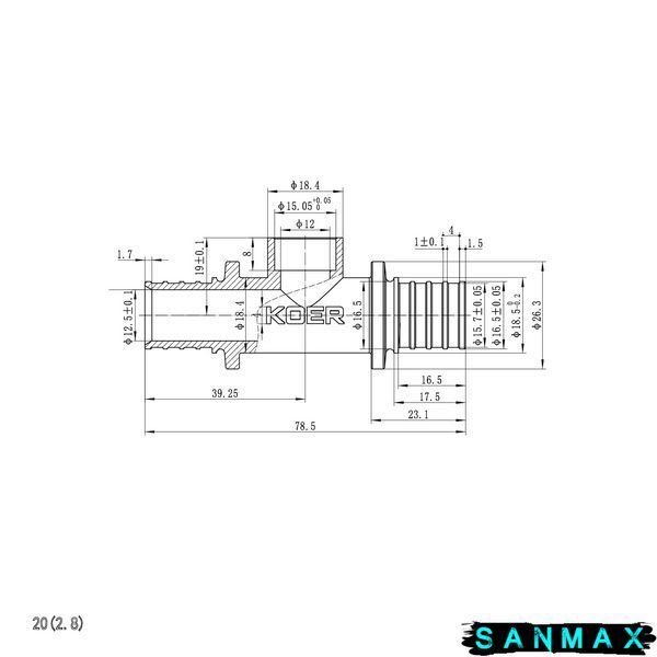 Трубка Т-подібна для приєднання радіатора Koer KA.D20-20-250 (KR4906) KR4906 фото