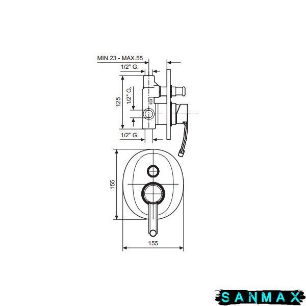 Змішувач Emmevi Planet для ванни скритий мат-хр SC81019 SC81019 фото