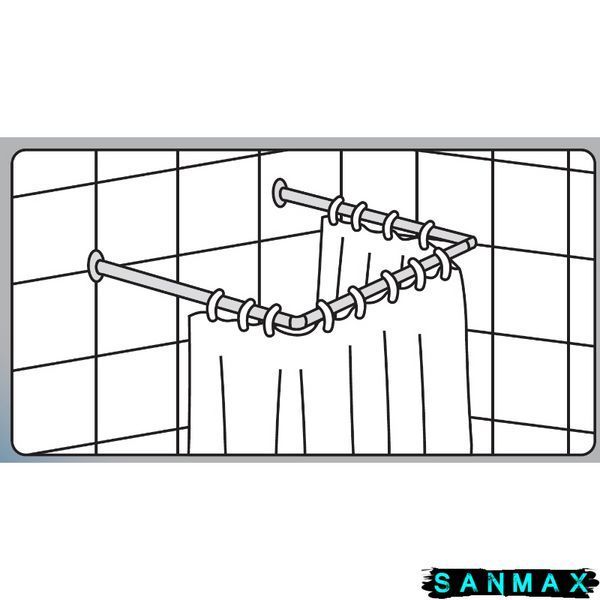Штанга для шторки П-подібна універсальна Mixxus CRA-U-90x90x90 90x90x90cm, 90x180cm, 270cm (алюміній) блістер (AC3593) AC3593 фото