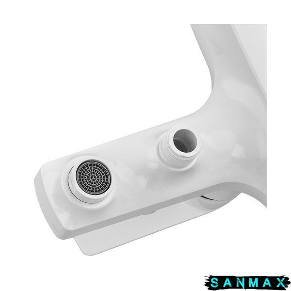 Змішувач для ванни Plamix Lucas-009 Euro Set Білий з шлангом, лійкою та кронштейном (PM0708) PM0708 фото